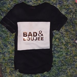 Sexy black&gold BAD&BOUJEE tee*&@!!